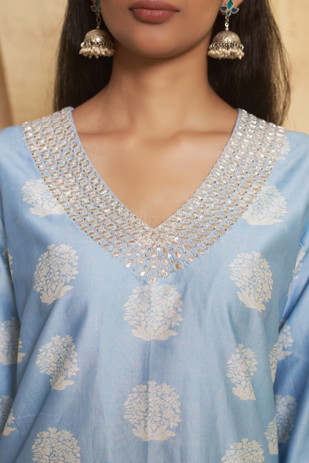 Hand Embroidered Marori work Kurta with pant image 5