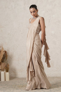 Lehar Ruffle Pre-Draped Saree with Sequin Blouse