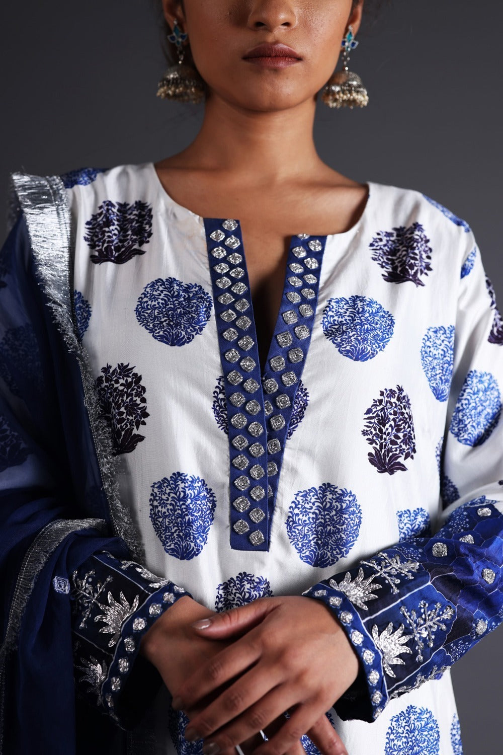 Hand Embroidered Kurta With Pant And Dupatta image 4