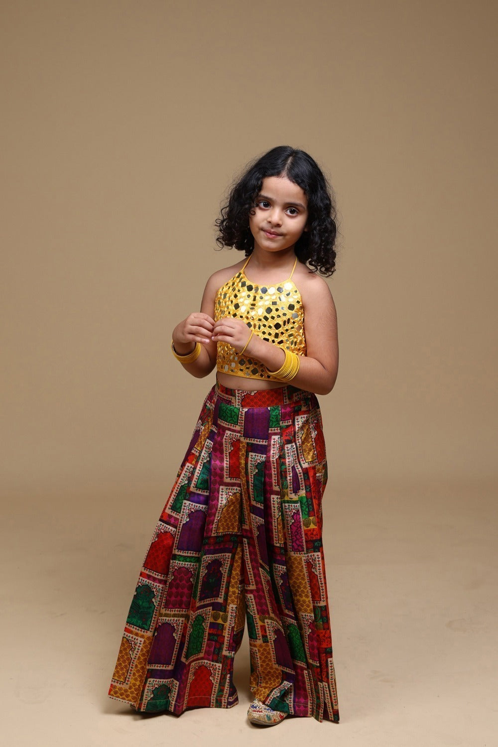 Hand Embrodiered Halter Top With Pleated Pant image 8