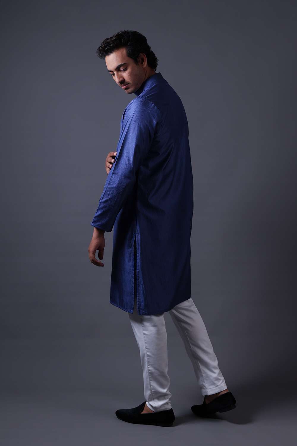 Neeli buti Hand Embroidered twinning set for Father  + Son image 5