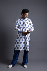 Hand Embroidered Buuti Print Kurta With Pyjama image 1