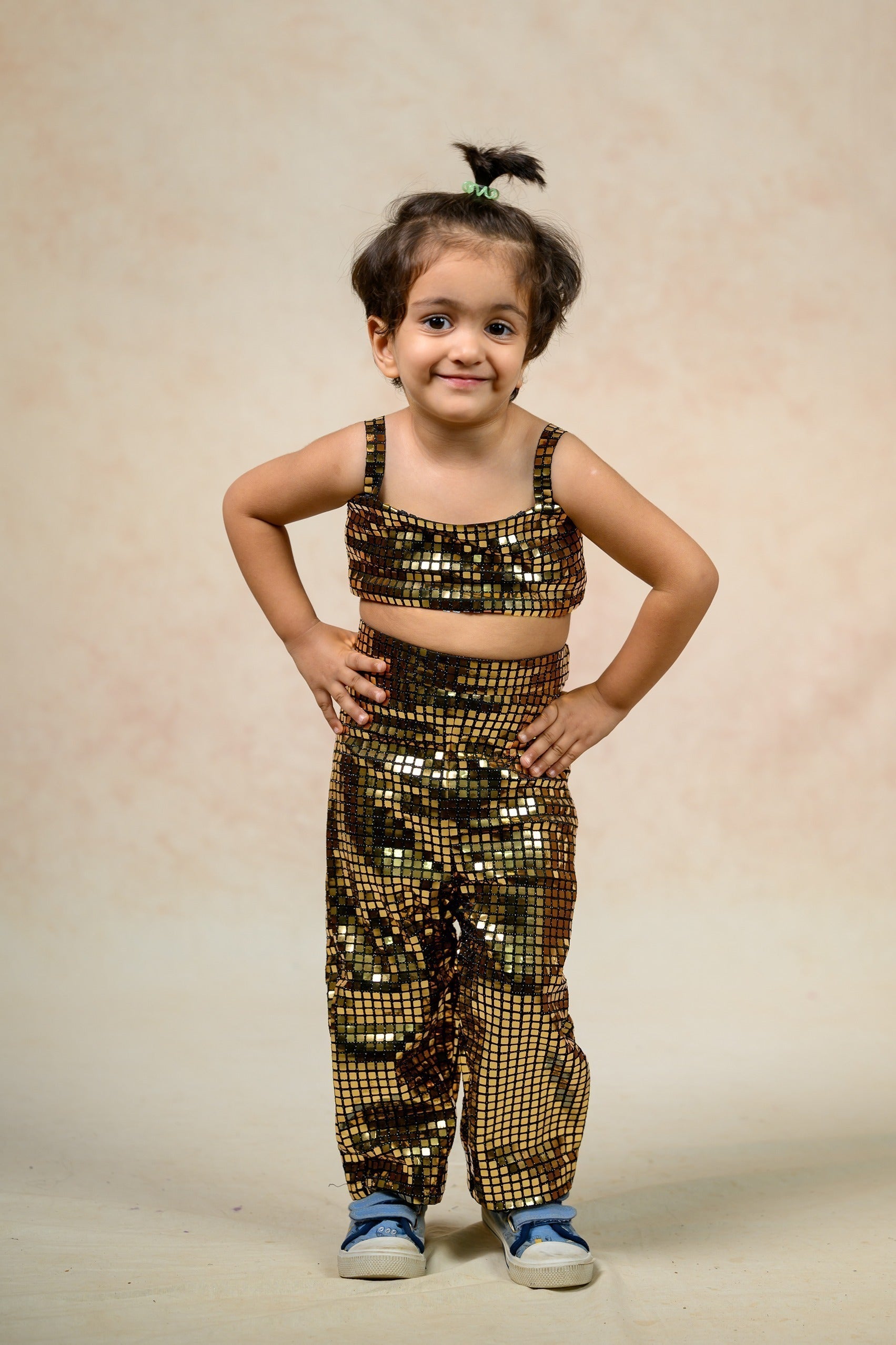 Antique gold metallic twinning set for Mom + Daughter image 33