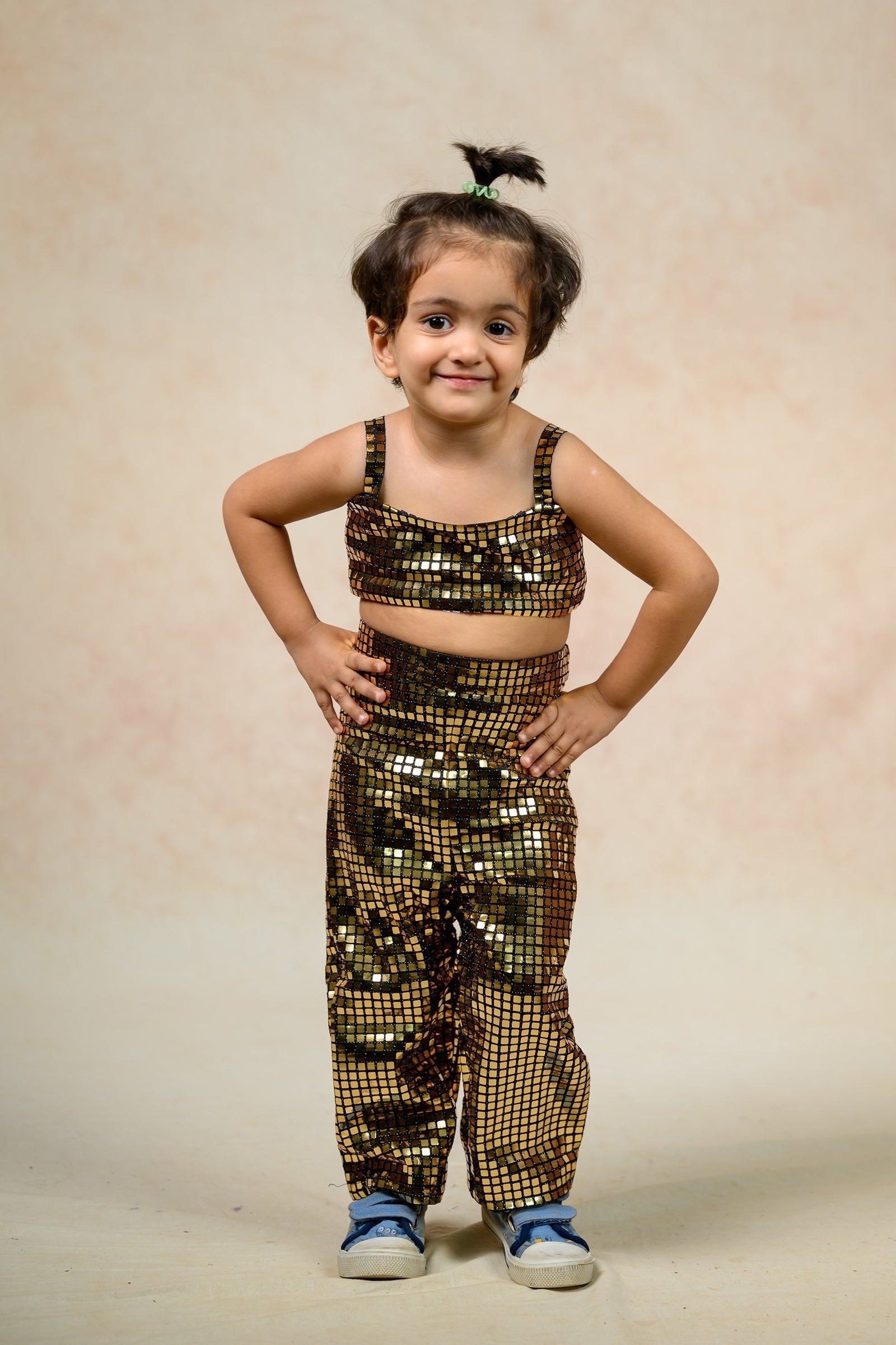 Antique gold metallic twinning set for Mom + Daughter image 33