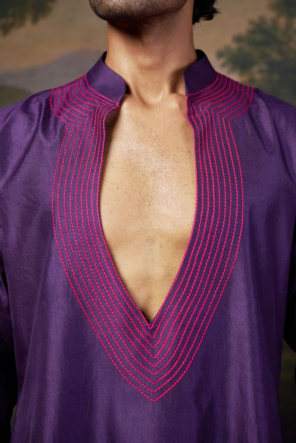 Thread Work Kurta Pyjama Set image 2