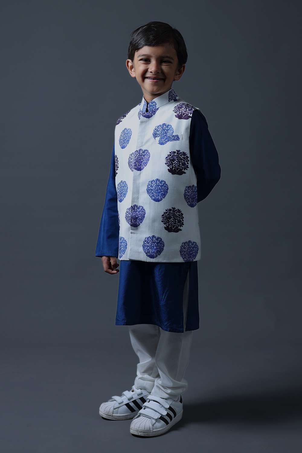 Neeli buti Hand Embroidered twinning set for Father  + Son image 7