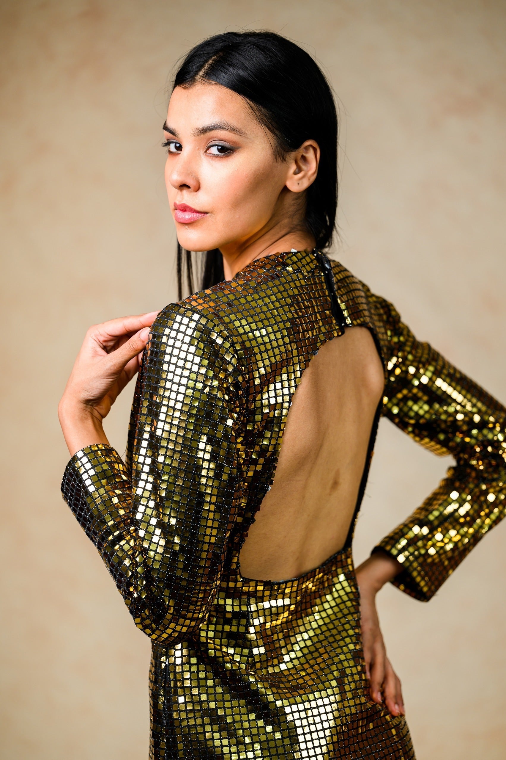 Gold Bodycon Dress image 7
