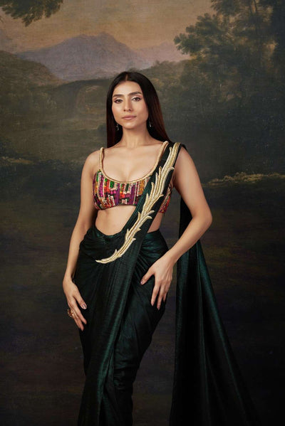 Influencer Gia in our Intricate Handwork Pre-Draped Saree image 6