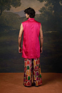 Hand-Embroidered Logo Kurta with Pyjama image 4