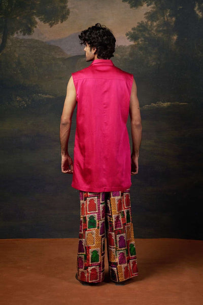Hand-Embroidered Logo Kurta with Pyjama image 4