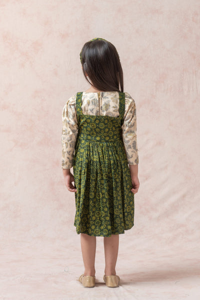Ajrakh print frock with crop top image 7