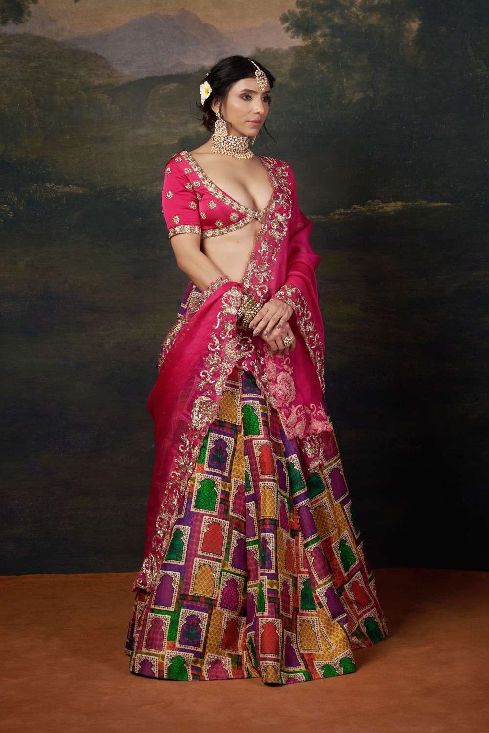 Heavy Zardosi Work Bridal Lehenga Set image 6