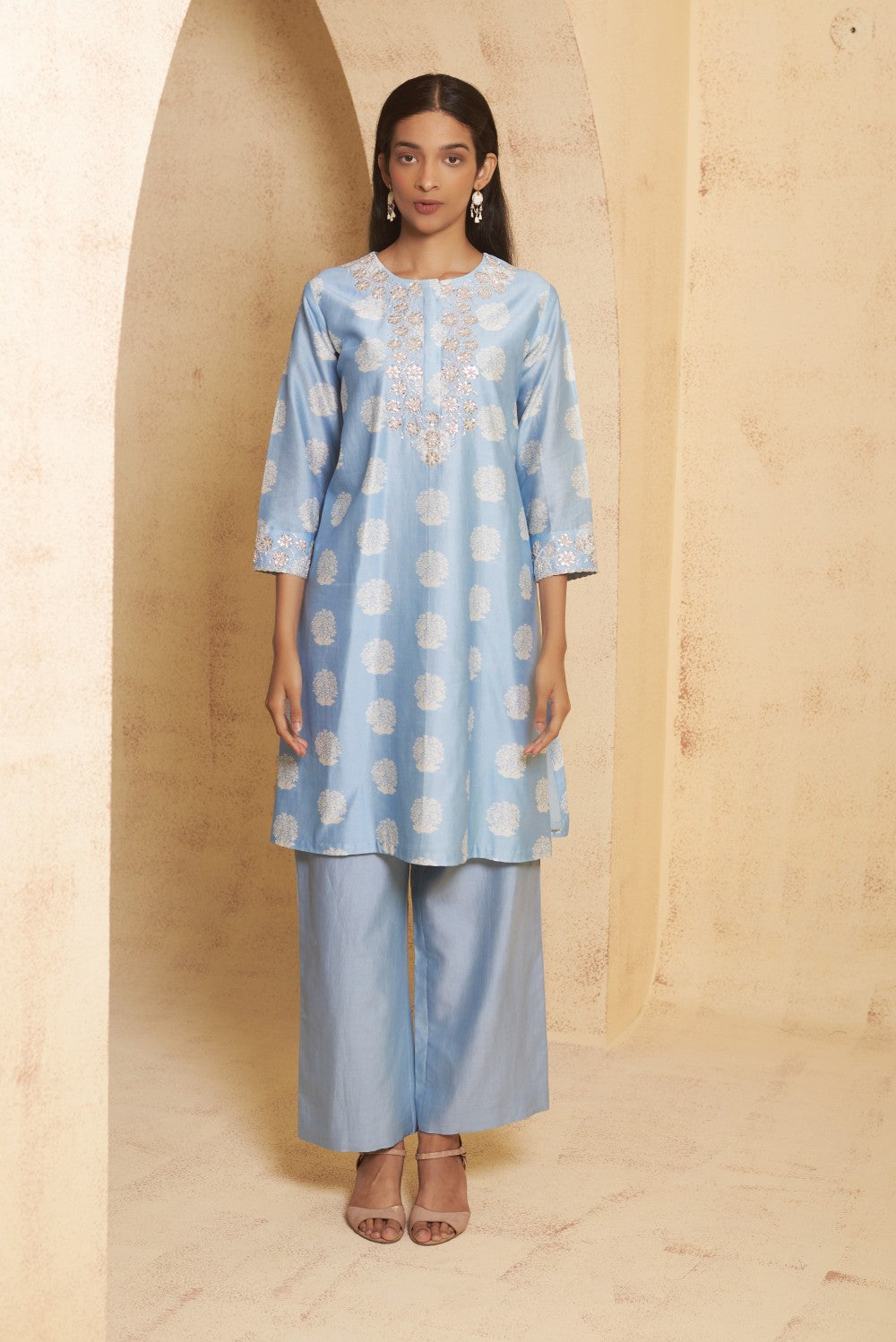 Hand Embroidered Kurta with pant image 0