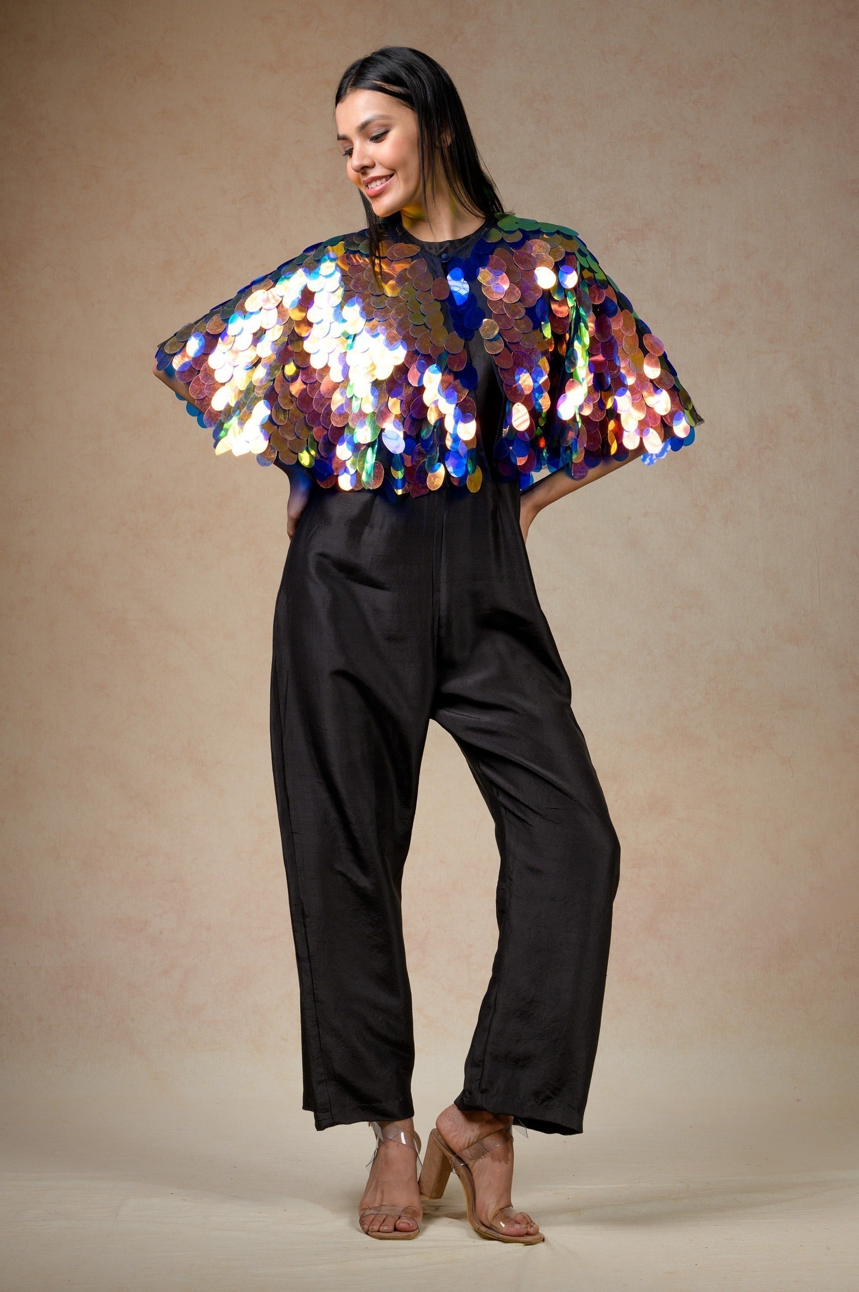 Embellished Cape With Jumpsuit twinning set for Mom + Daughter image 1