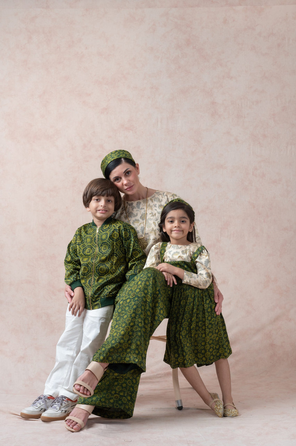 Ajrakh Print Set for Mom + Daughter + Son image 8