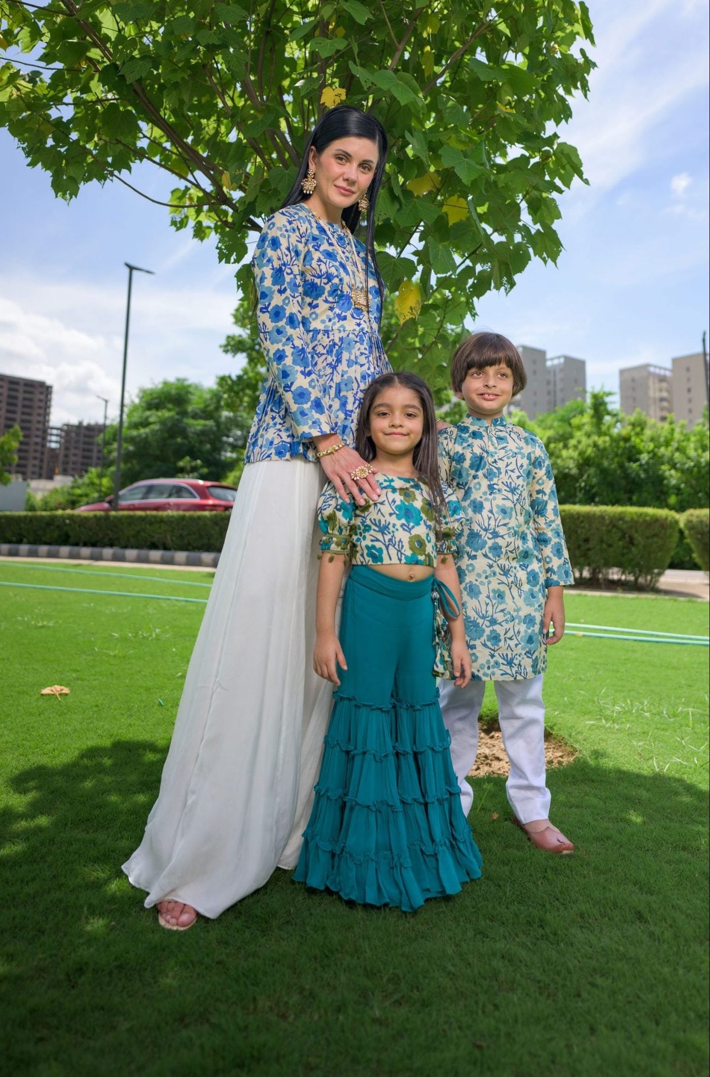 Tussar Silk Set for Mom + Daughter + Son image 7