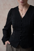 Pine Cone Black Sheer Top image 0