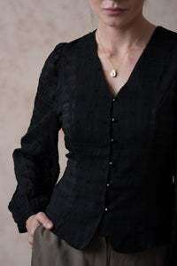 Pine Cone Black Sheer Top image 0