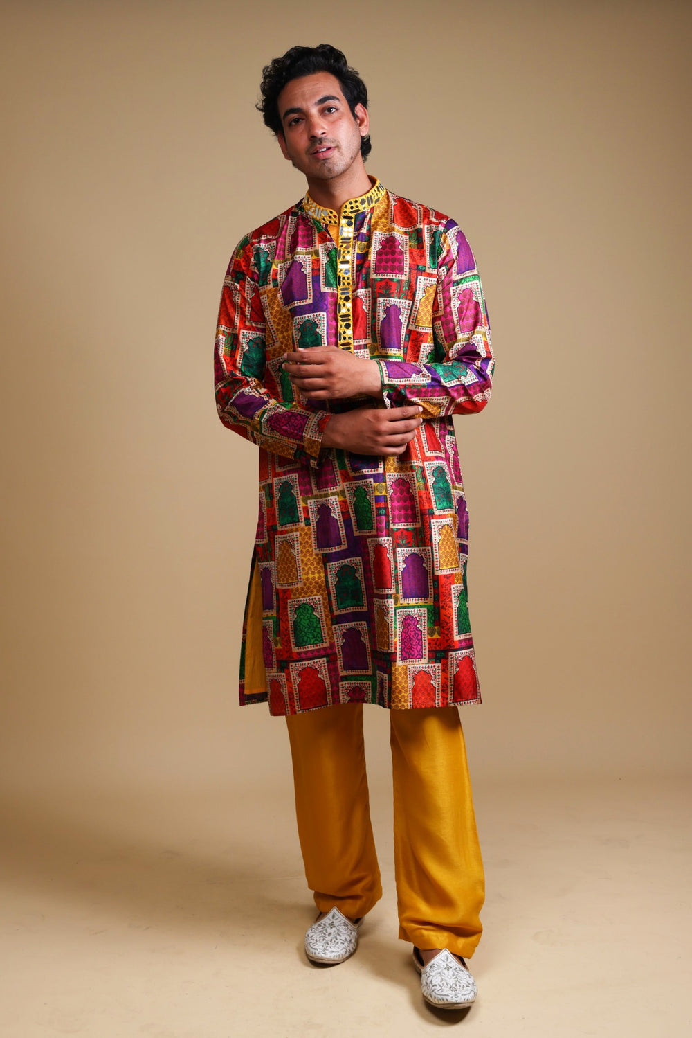 Mirror Work Kurta With Matching Pyjama image 1