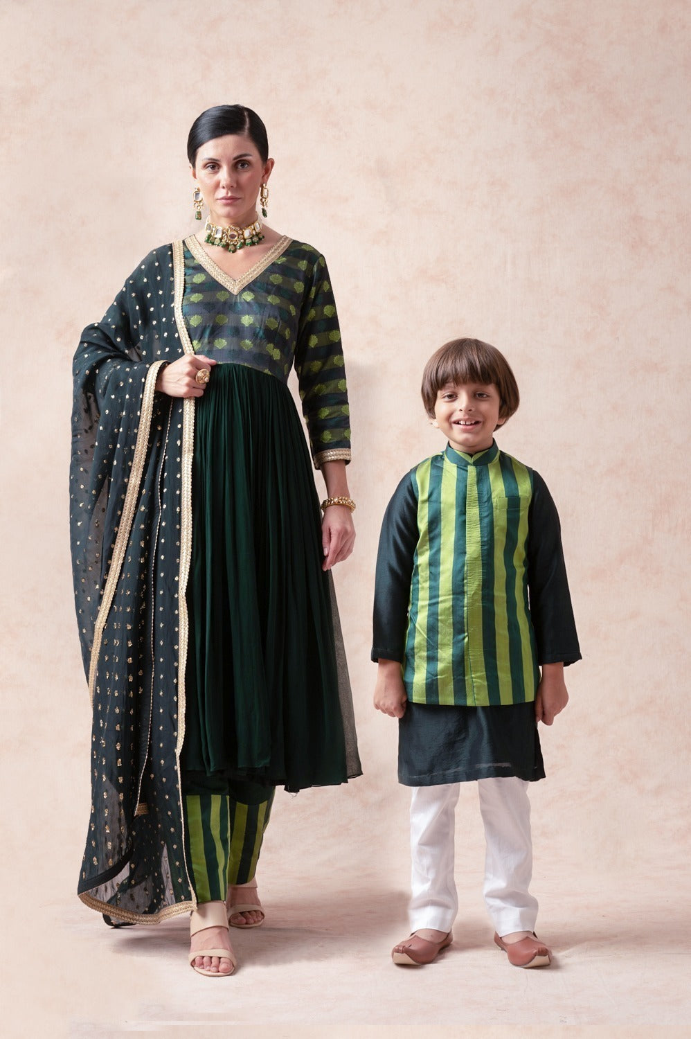 Tanchoi Silk Twinning Set for Mom + Son image 0