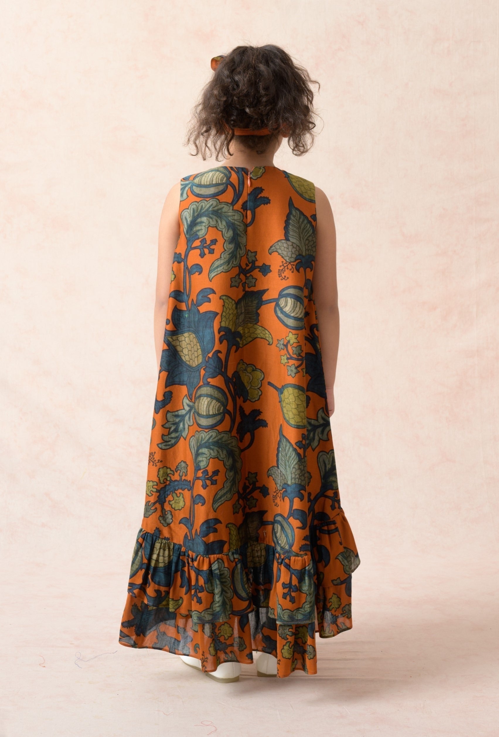 Floral flared silk dress image 4