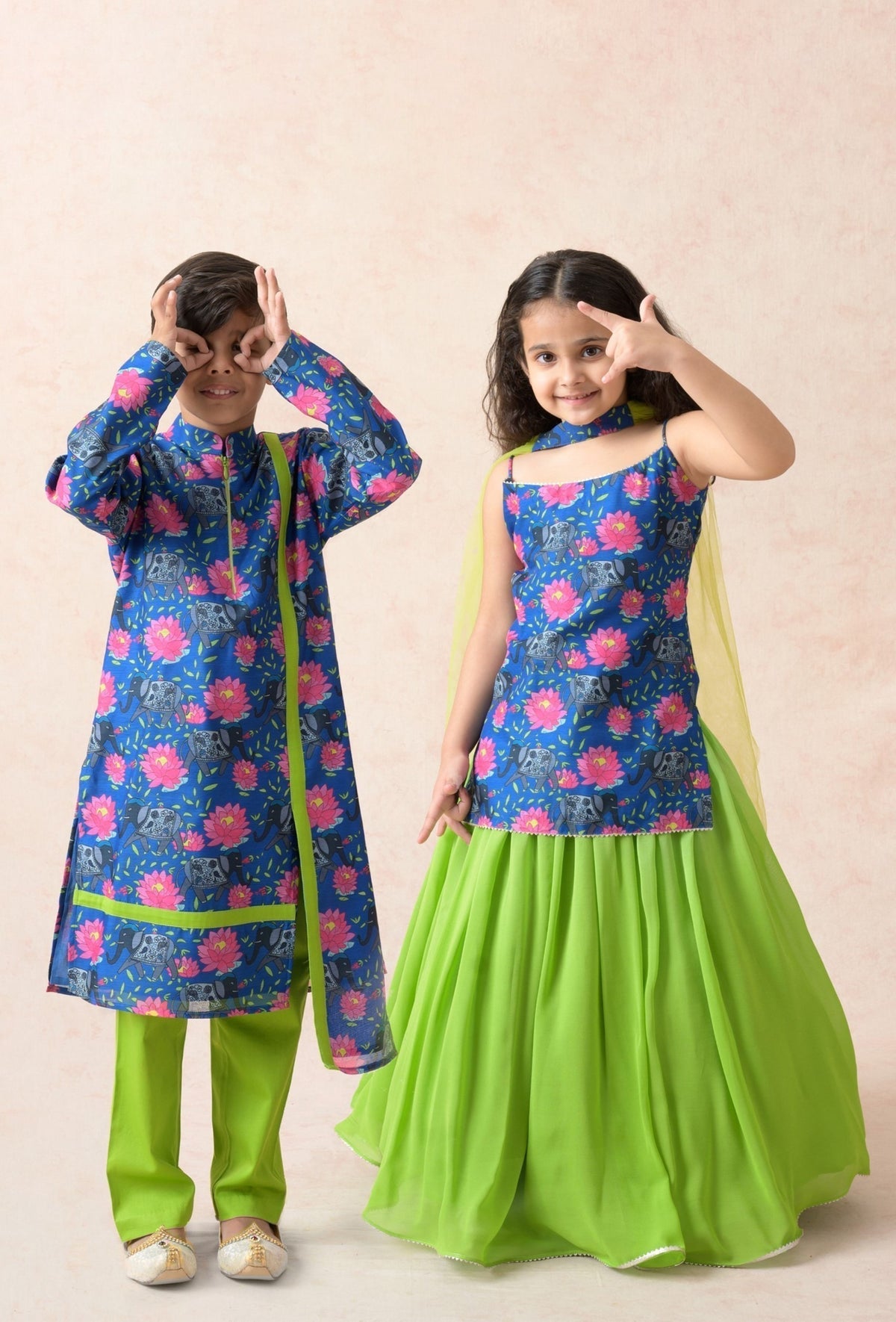 Lapis blue sibling set for Sister + Brother image 0