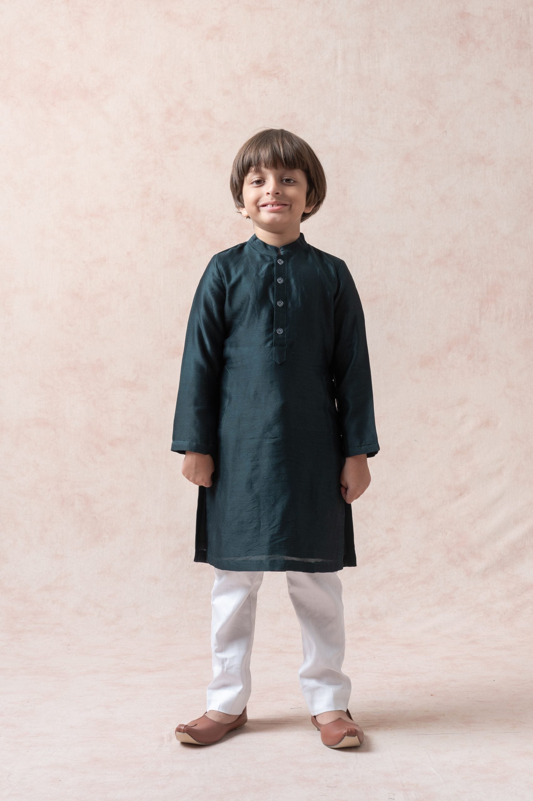 Tanchoi silk Nehru jacket with kurta, pyjama image 5