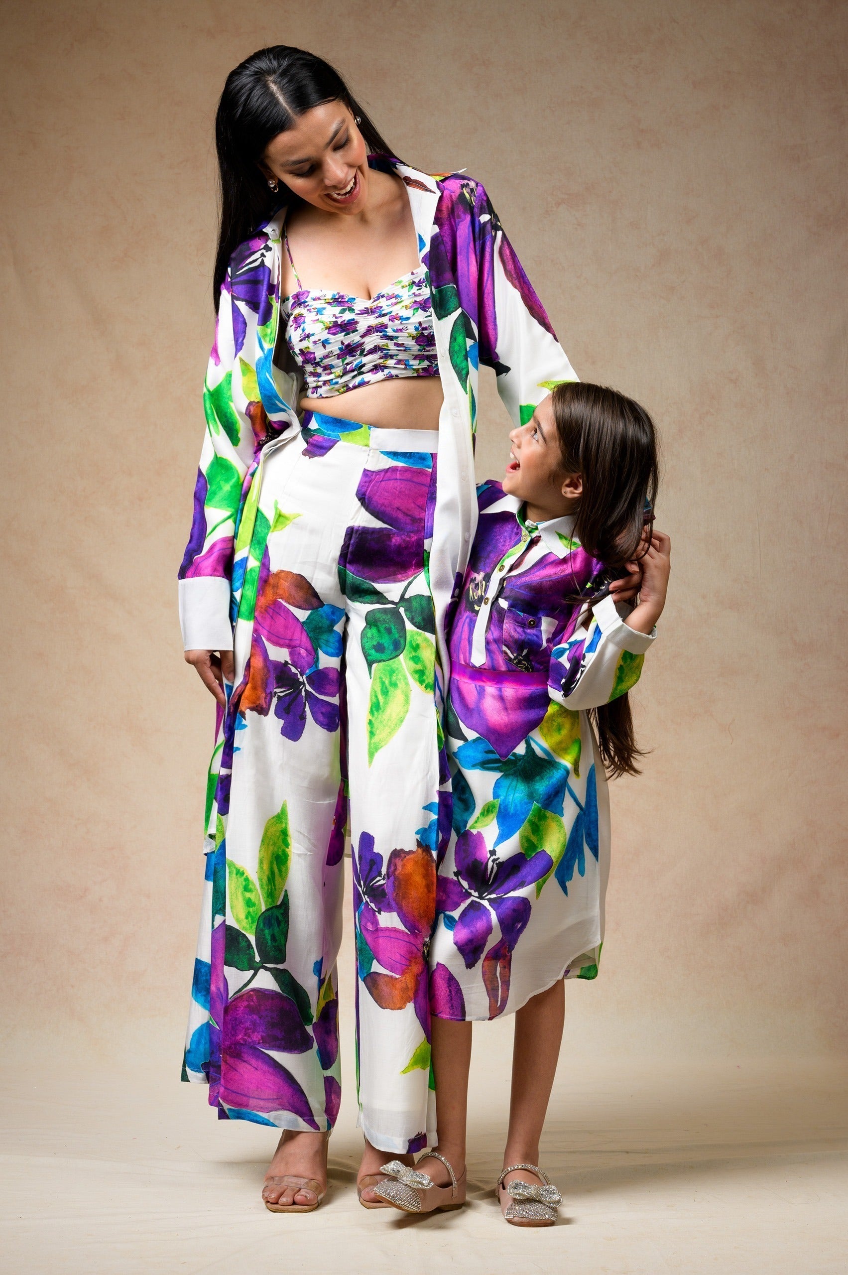 Floral print twinning set for Sister + Brother image 1