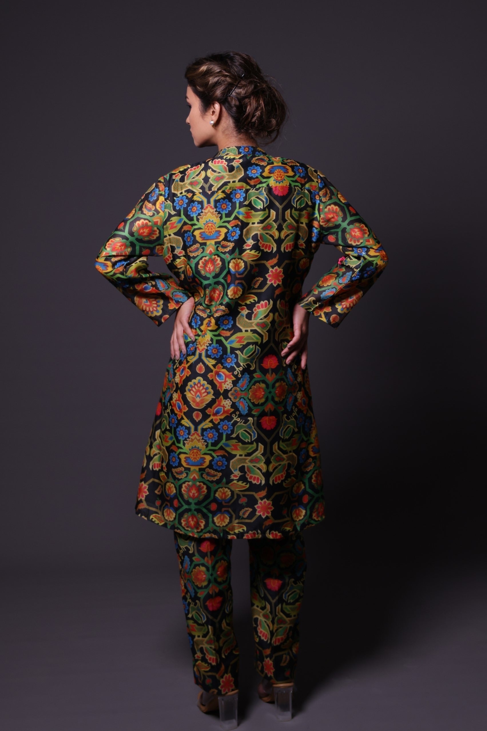 Printed Pin-Tuck Kurti with Hand Embroidery image 4