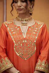 Hand embroidered katdana work kurta set with dupatta image 1