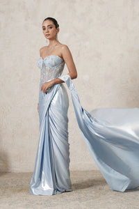 Shabnam Pre-Draped Saree with Hand-Embroidered Corset Blouse