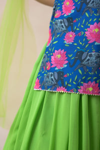 Kurti with silk lehenga, dupatta image 7