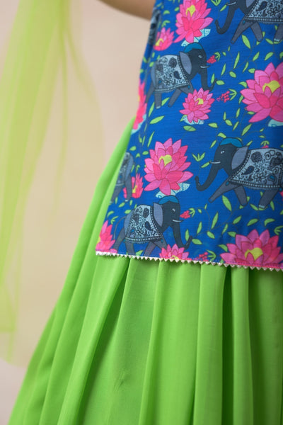 Kurti with silk lehenga, dupatta image 7