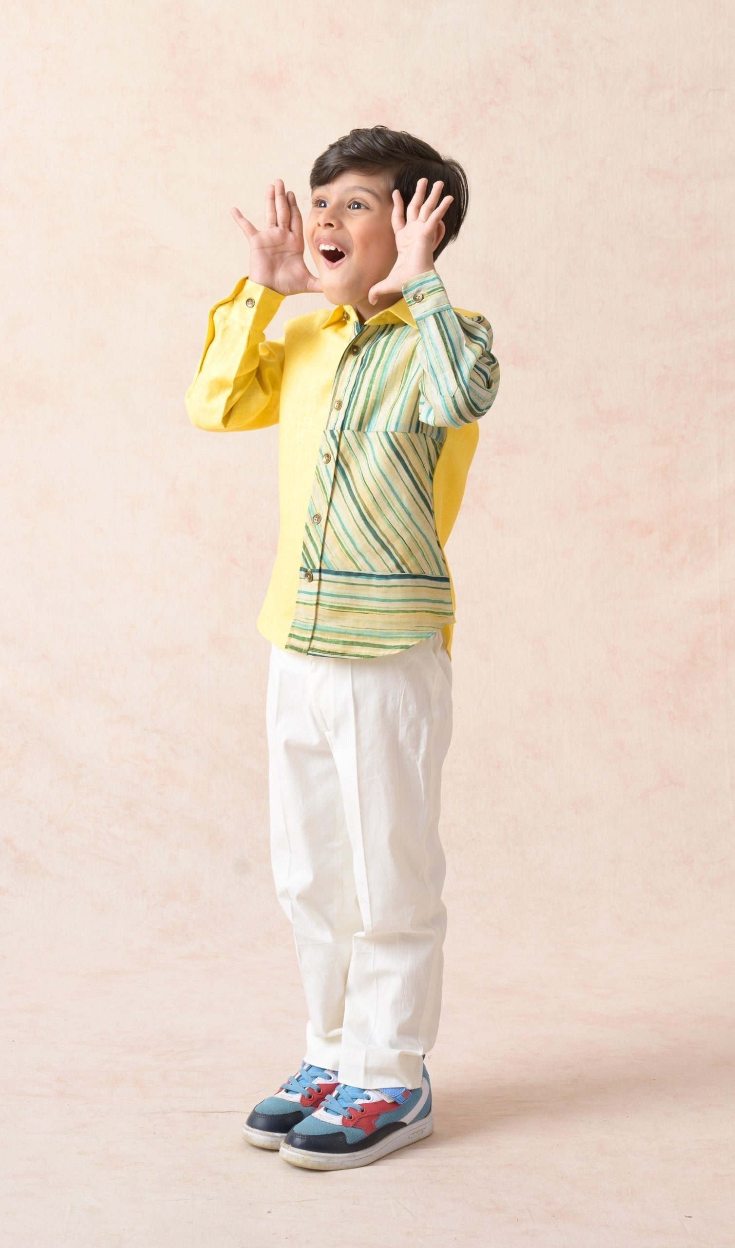 Linen panel stripes shirt image 2