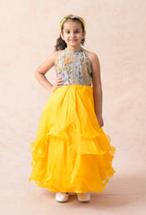 Embroidered silk gown image 0