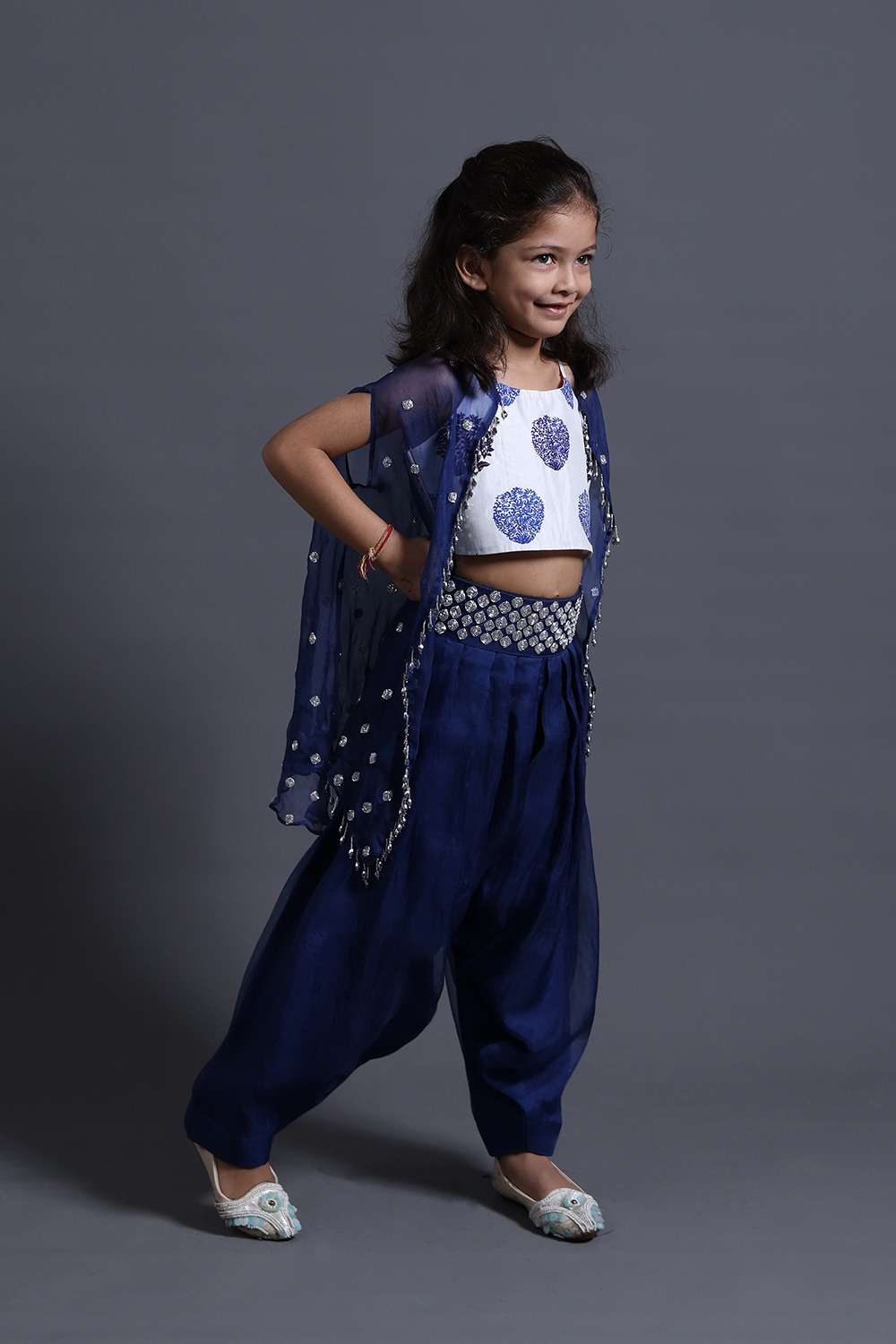 Neeli Buti Zardozi Work  twinning set for Mom + Daughter image 2