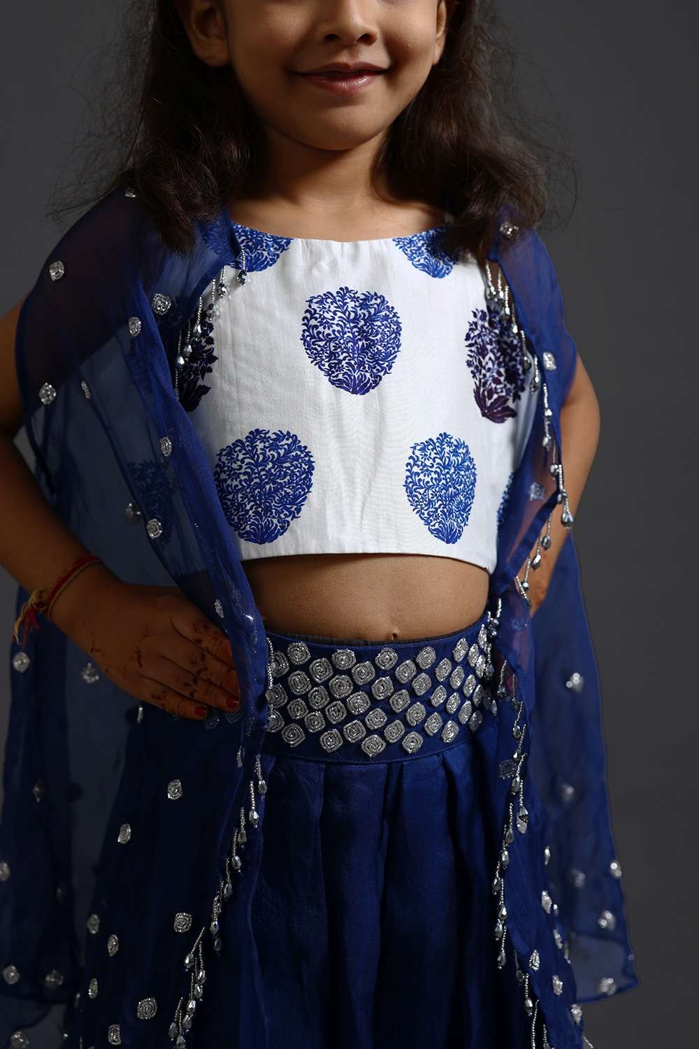 Neeli Buti Zardozi Work  twinning set for Mom + Daughter image 4