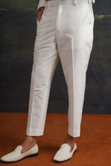 Ivory Hand-Embroidered Zari Work Logo Kurta with Matching Pant image 2