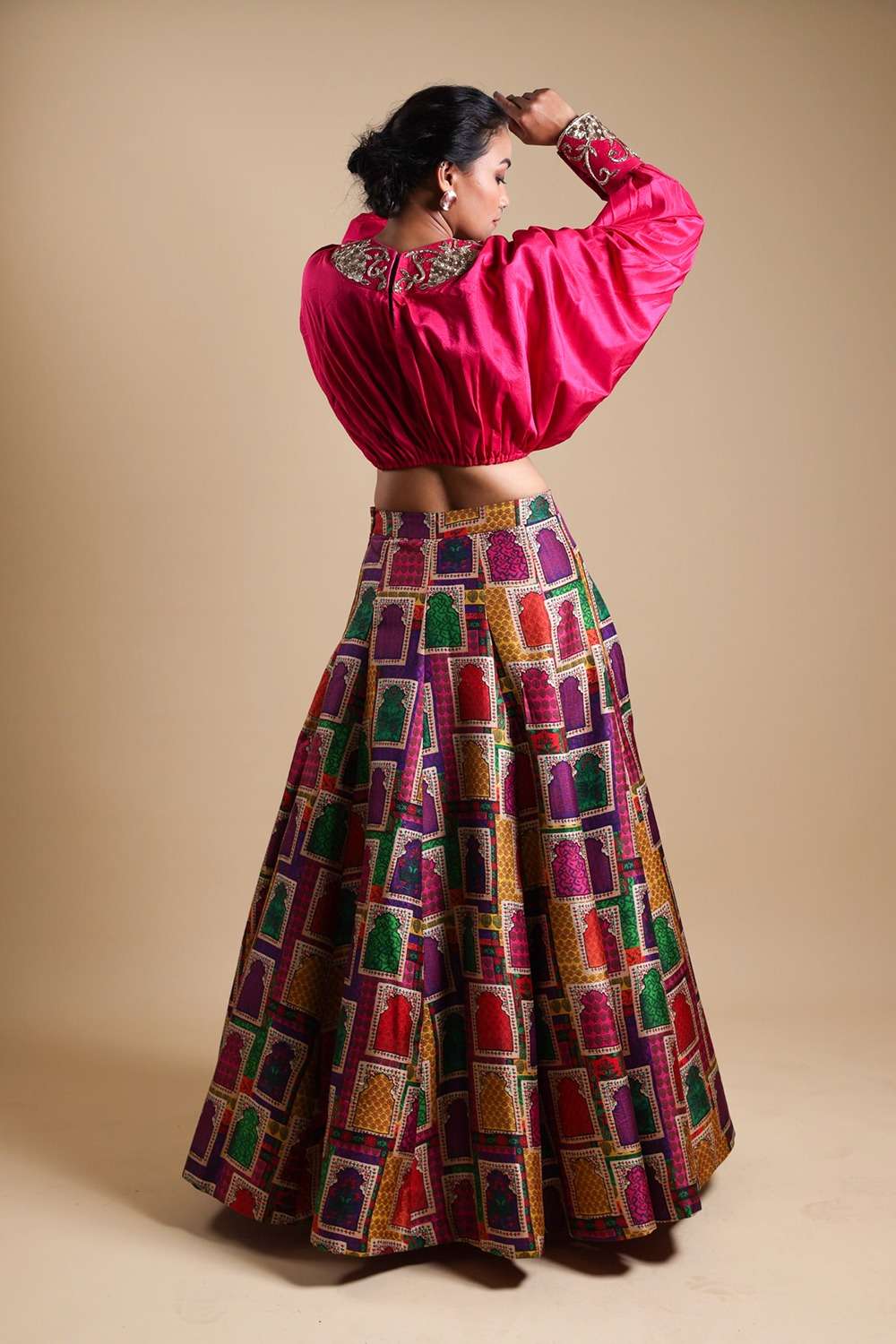 Hand-Embroidered Jharokha Print Twinning Set for Mom +  Daughter image 2
