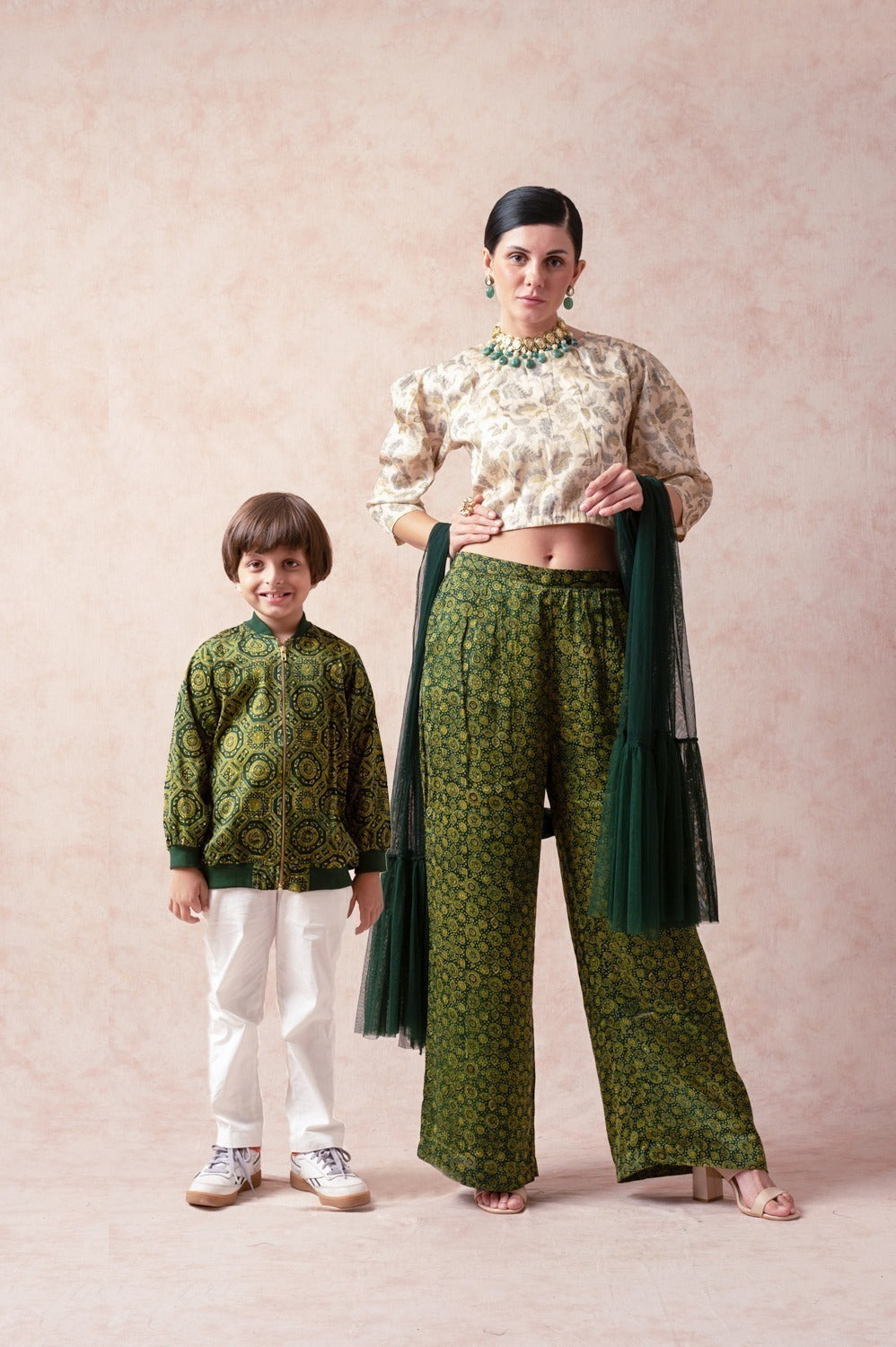 Ajrakh Print Twinning Set for Mom + Son image 0