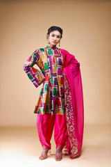 Kalidar Kurti With Tulip Pants And Heavy Hand-Embroidered Zardosi Work Dupatta image 1