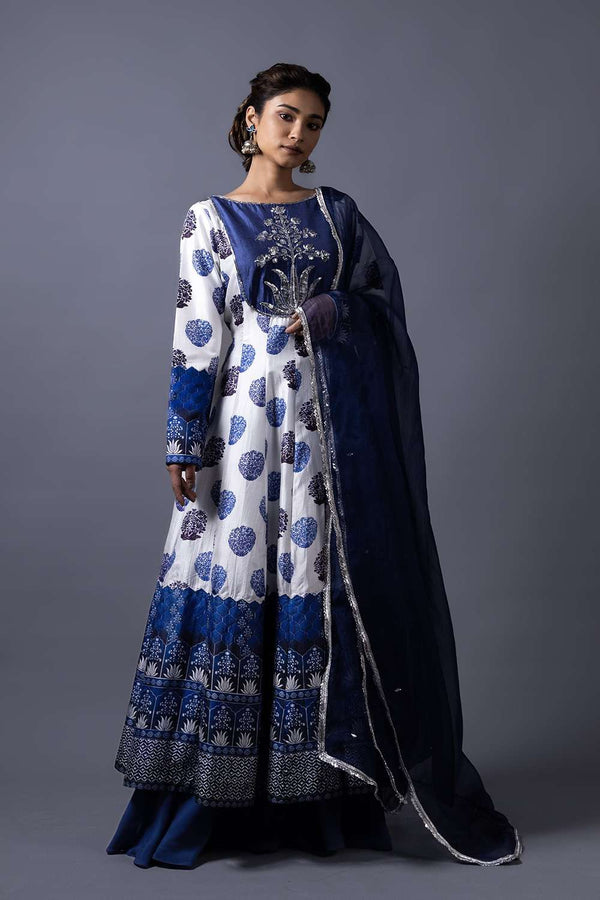Neeli buti Hand Embroidered twinning set for Mom + Son image 1