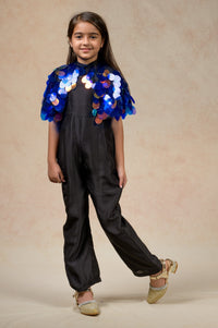 Embellished Cape With Jumpsuit image 1