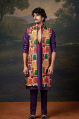 Nehru Jacket with Hand-Embroidered Kurta Set image 1