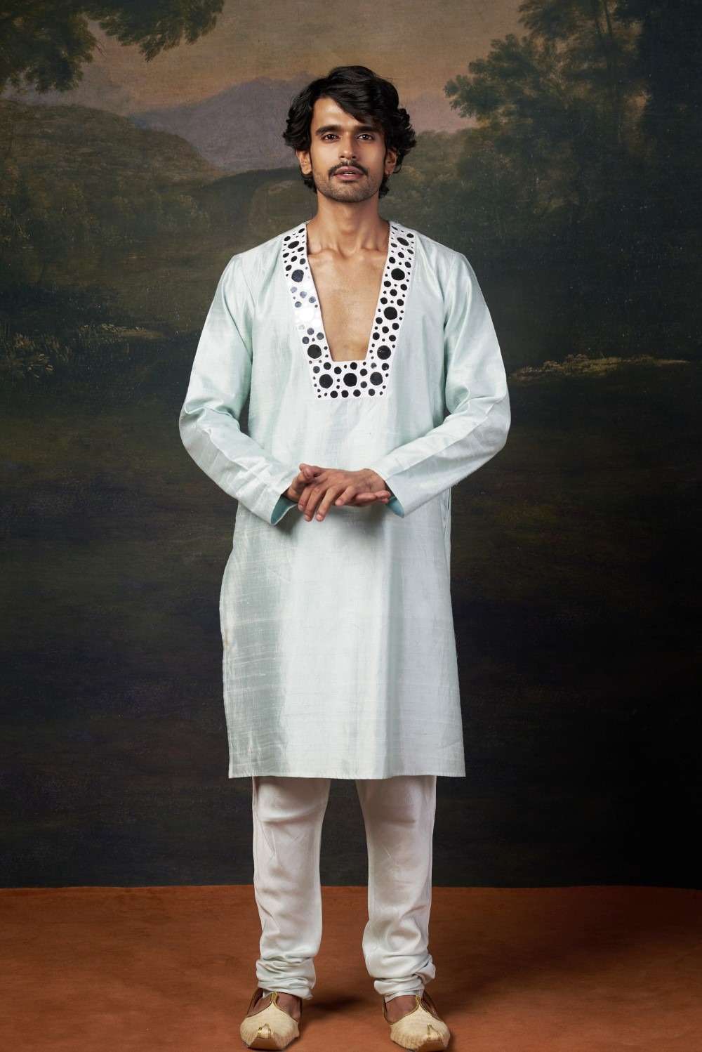 Embellished Mirror Work Kurta Set image 0