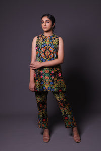 Printed Coord Set with Hand Embroidery image 0