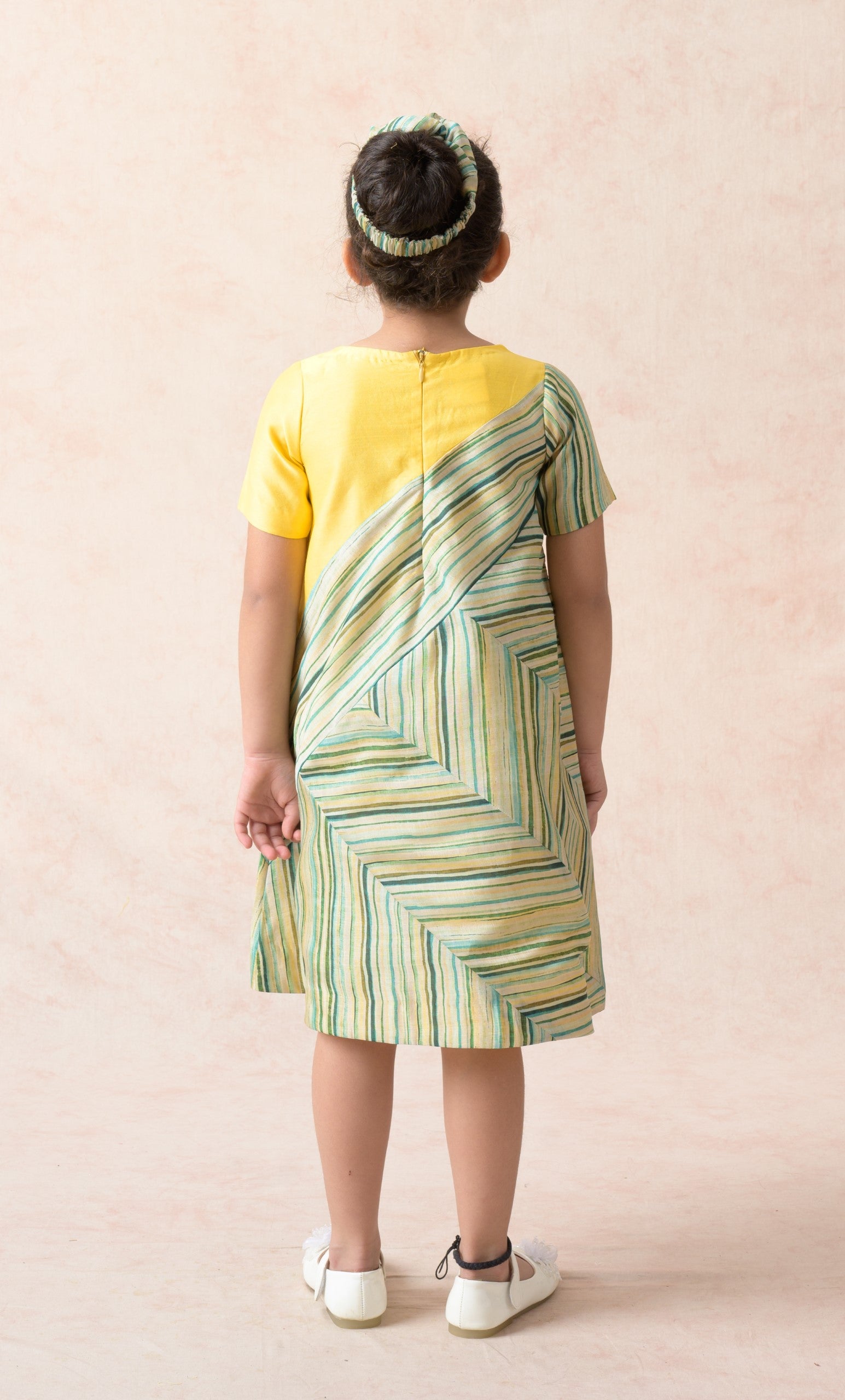 Stripes paneled dress image 5