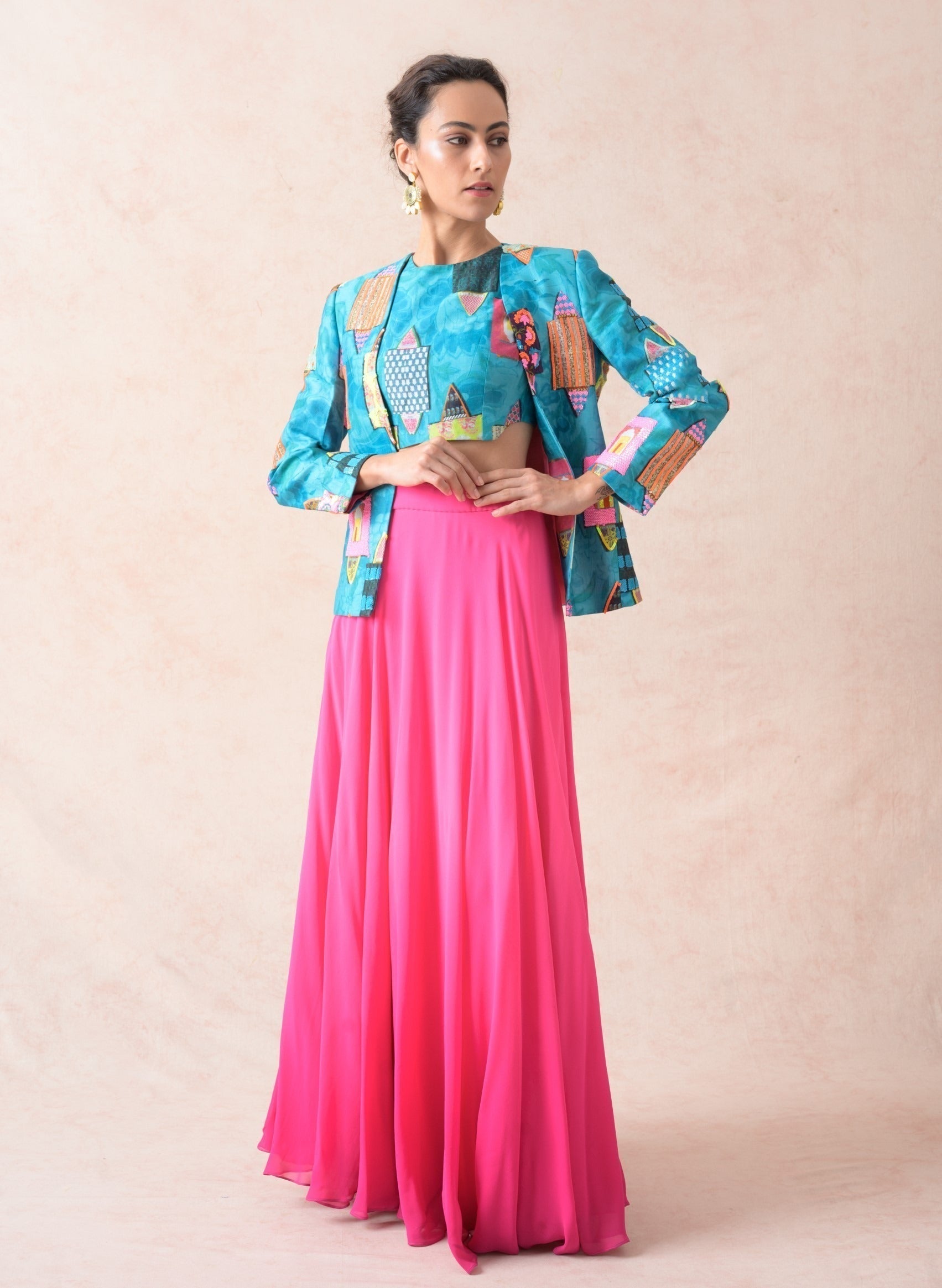 Ayra silk jacket lehenga image 5