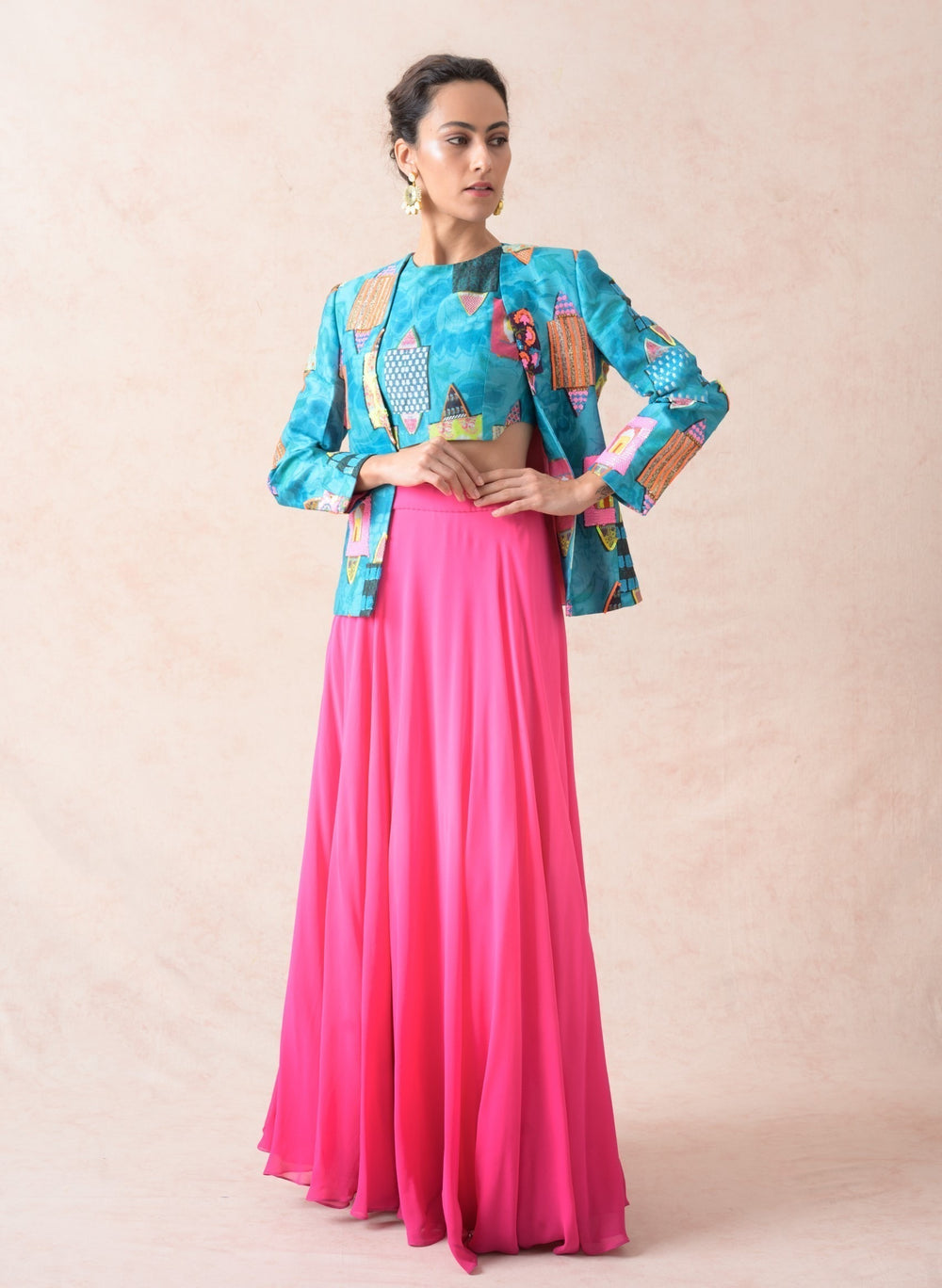 Ayra silk jacket lehenga image 5