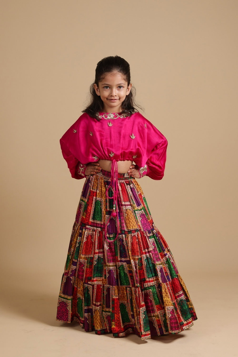 Hand Embroidered Top With Lehenga image 0